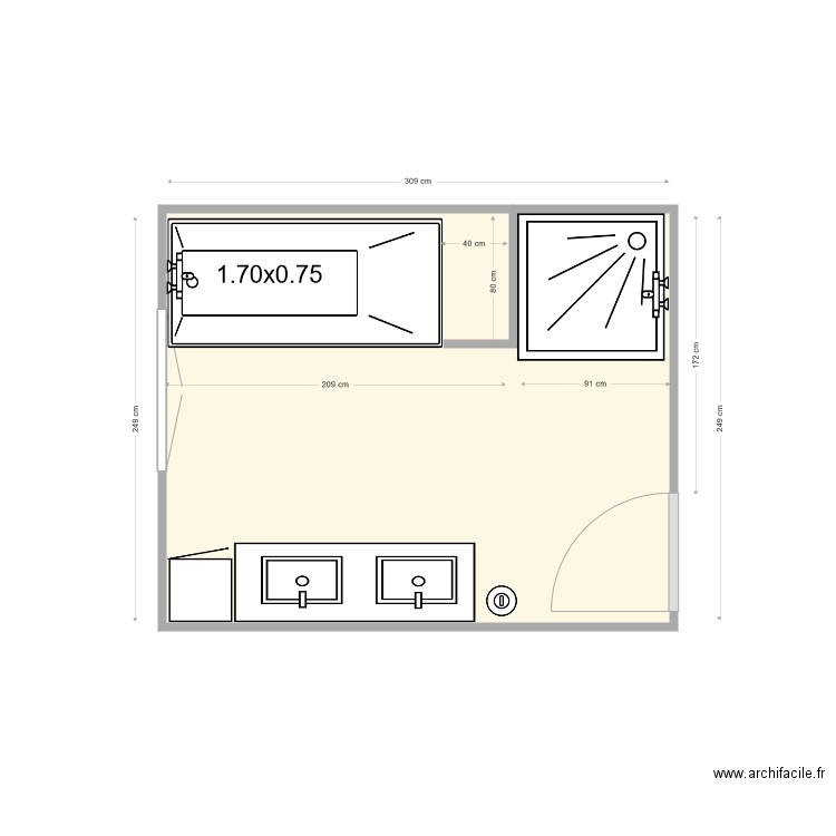 JOUSSE Existant. Plan de 0 pièce et 0 m2