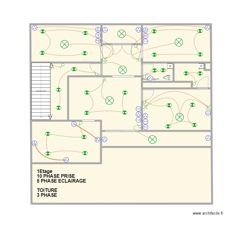 LCDC JAMAL 1Etage. Plan de 7 pièces et 159 m2