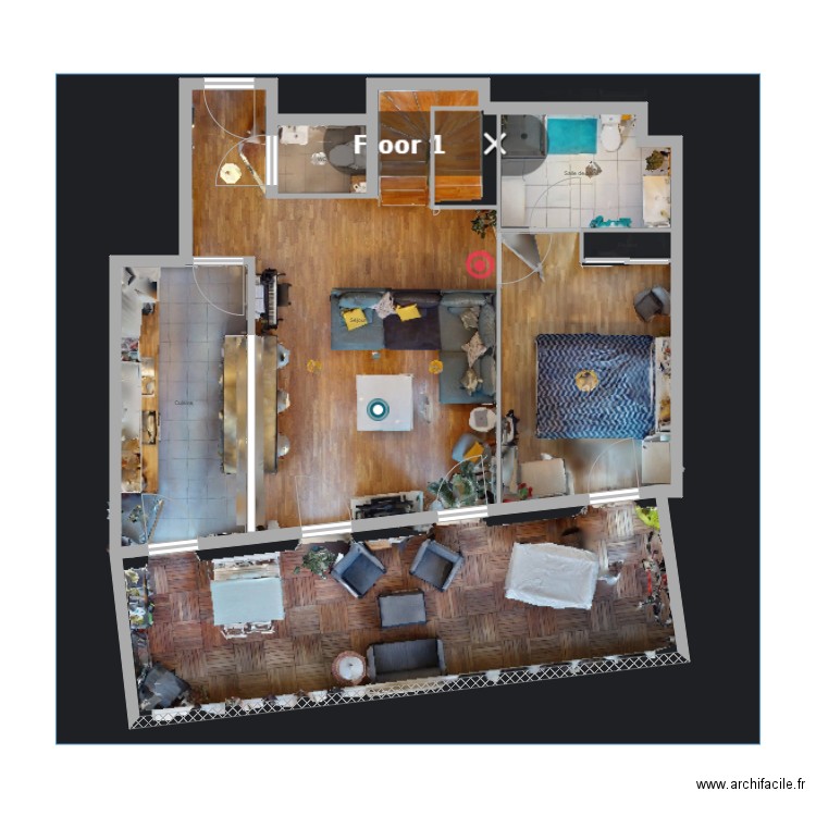 Fontaine matterport. Plan de 8 pièces et 92 m2