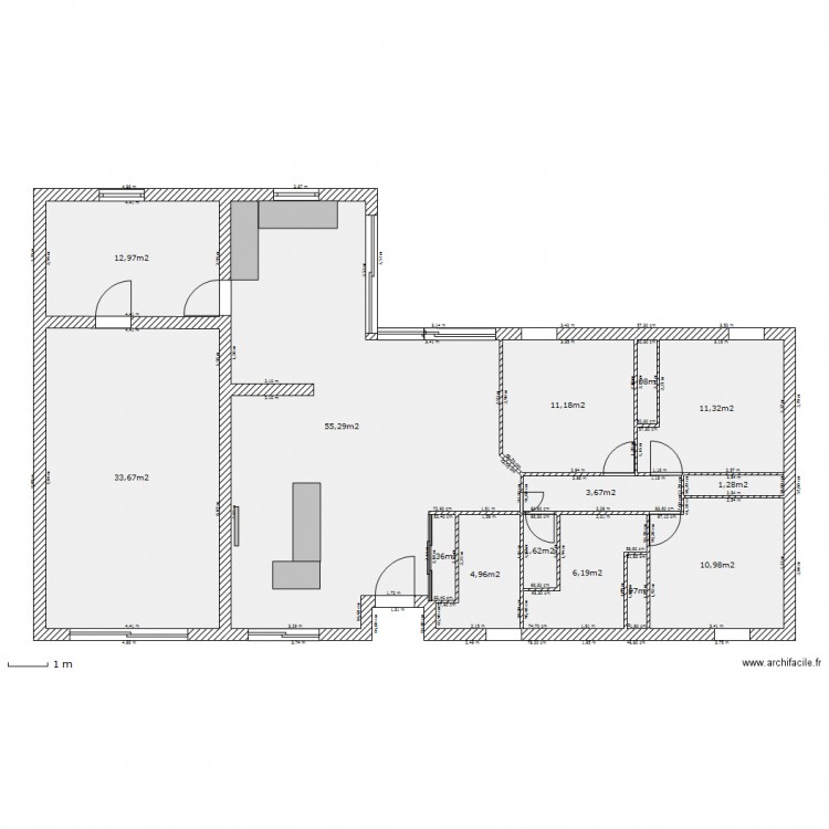 plan L garage limite gauche. Plan de 0 pièce et 0 m2