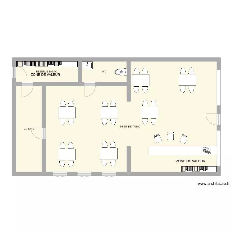 TABAC LE LIBERTY. Plan de 