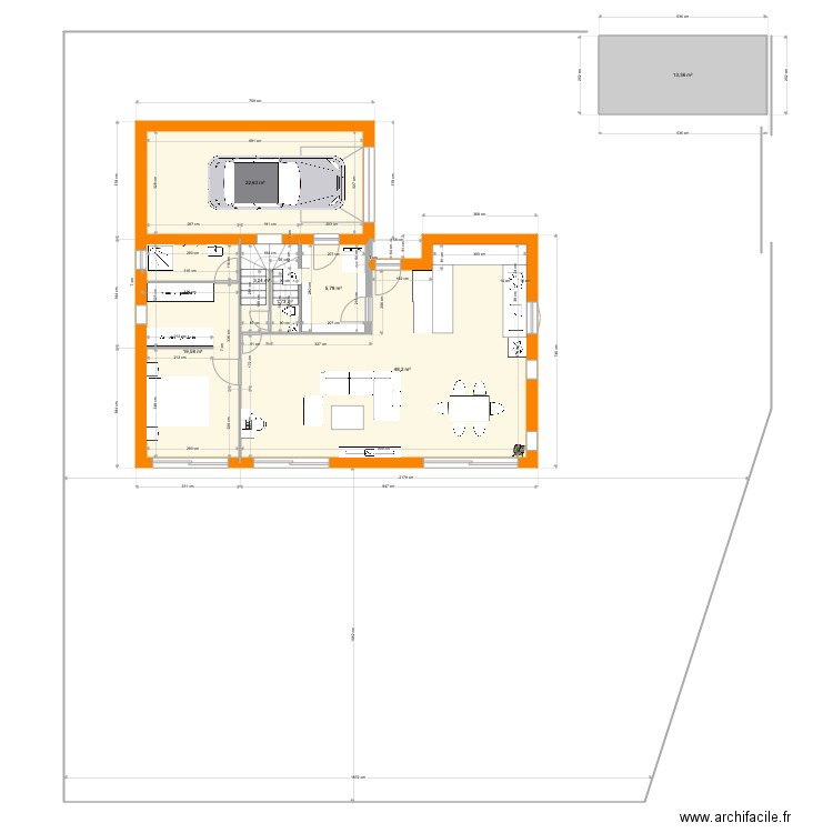 Bernin façon Voironelles. Plan de 7 pièces et 115 m2