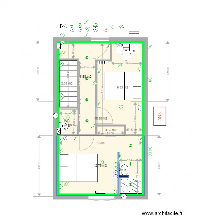 Maison etage futur v4 FINAL ELEC v1. Plan de 0 pièce et 0 m2