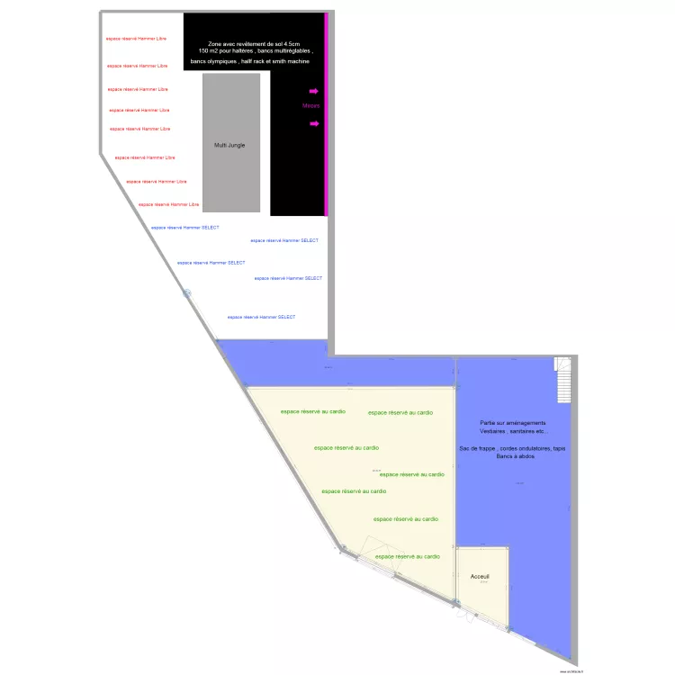 Am&eacute;nagement &eacute;quipements Hammer. Plan de 