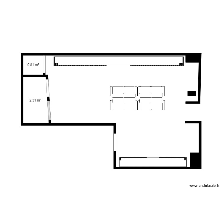 COIFFEURE ST DENIS SASU ELEGANCIA. Plan de 2 pièces et 3 m2