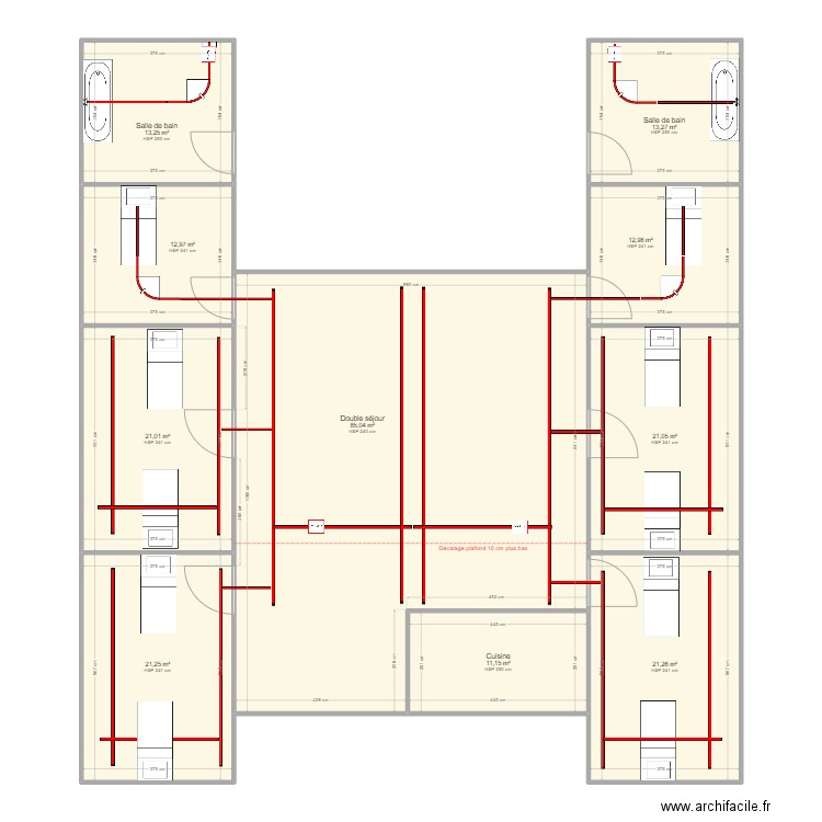ARCHIPEL CUBA. Plan de 10 pièces et 233 m2
