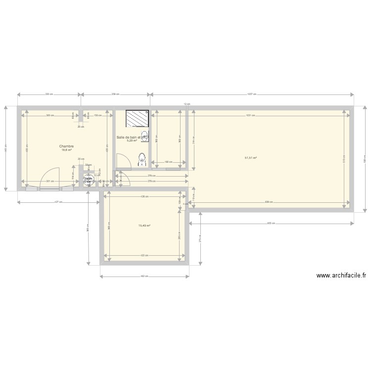 MAISON BRIVE AGGRANDISSEMENT . Plan de 4 pièces et 91 m2