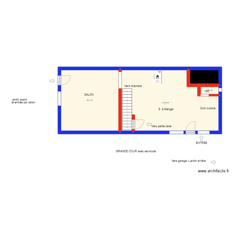 COUVIN BRULY . Plan de 4 pièces et 67 m2