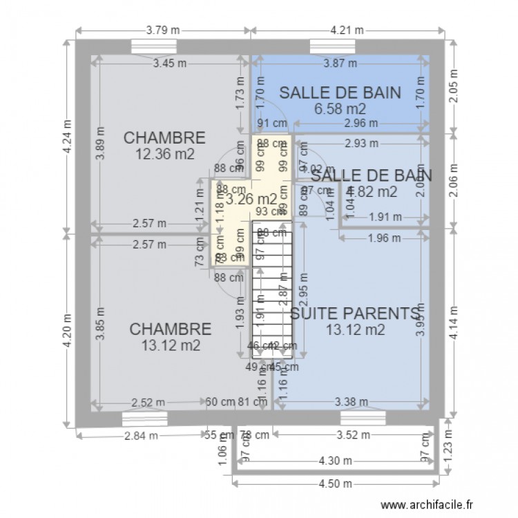 CHAILLY ETAGE 8mX8m44 3CH cotés. Plan de 0 pièce et 0 m2