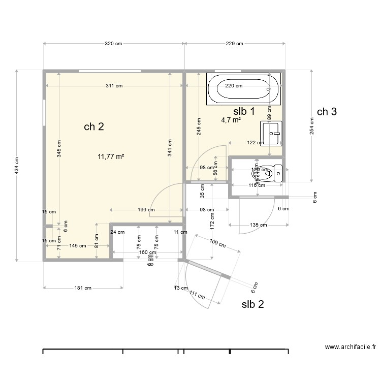 maison bernadette w. Plan de 2 pièces et 16 m2