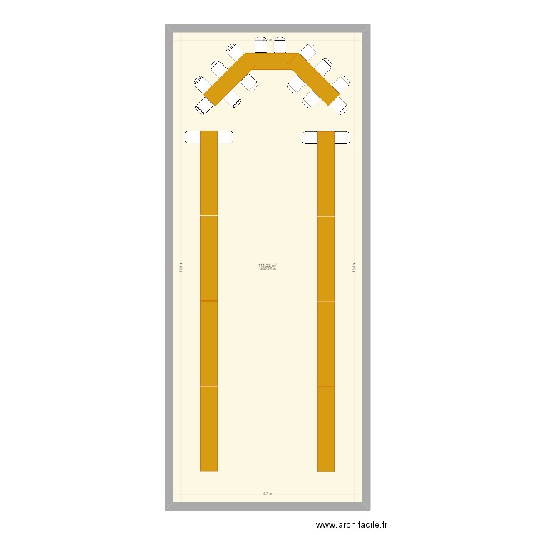 plan salle mars 23. Plan de 1 pièce et 111 m2