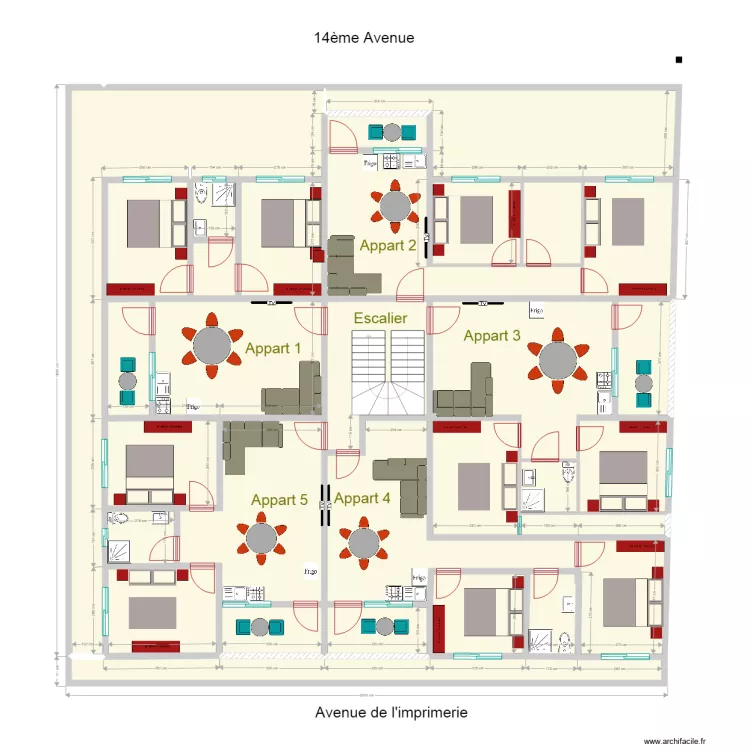 appartements premier et deuxieme etage. Plan de 