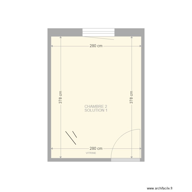 BUREAU. Plan de 1 pièce et 11 m2