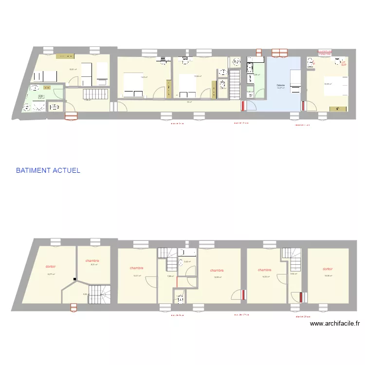 1 ETAGE 22 04  MOINS 1 chbr enf 2 lits. Plan de 