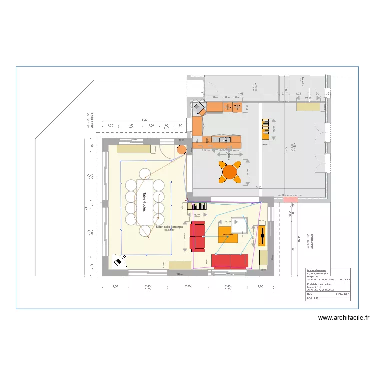 Eclairage int&eacute;rieur extension option 2 bis. Plan de 