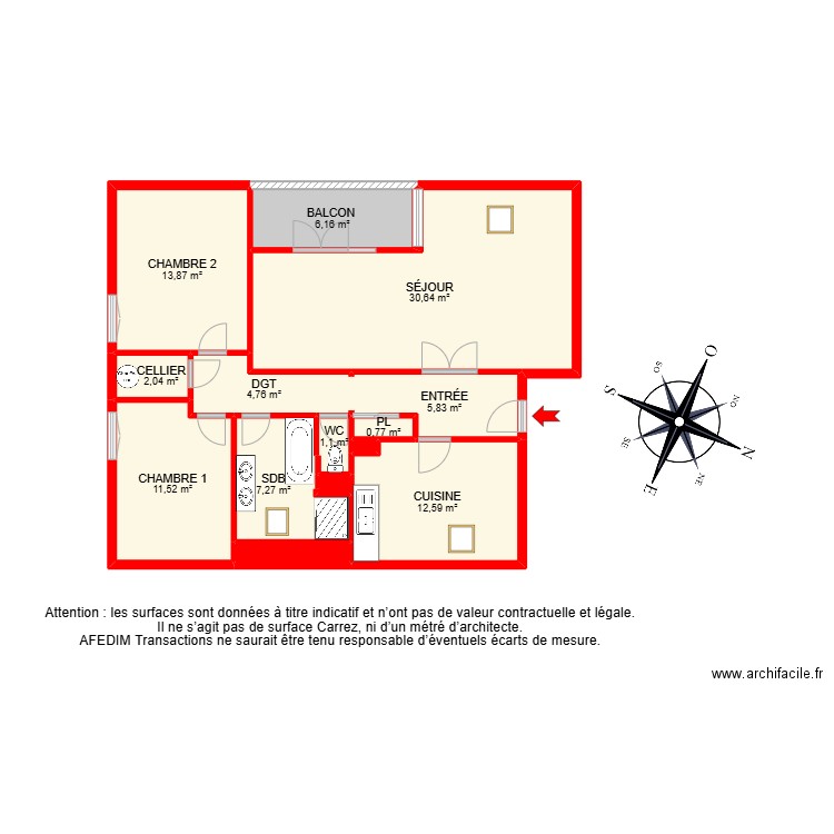 BI30453 -. Plan de 16 pièces et 123 m2