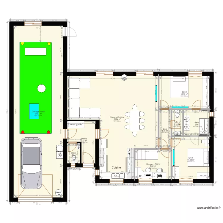 Projet Phil 02 Int Meubl&eacute; et Abrit CC. Plan de 