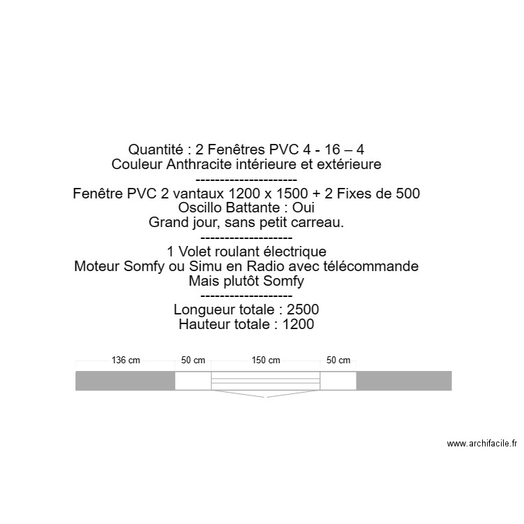 Fenêtre 1200 x 1500 + 2 x 500 OB. Plan de 0 pièce et 0 m2