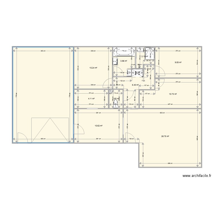 maison 85m2 coin nuit séparé. Plan de 0 pièce et 0 m2