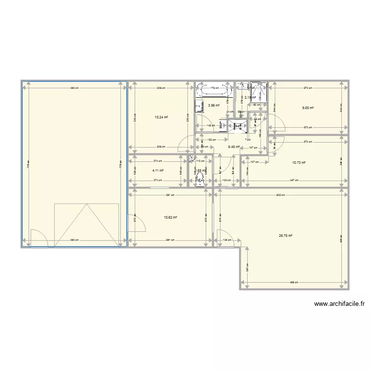 maison 85m2 coin nuit s&eacute;par&eacute;. Plan de 
