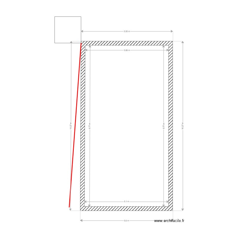 Rampe à créer (4 %). Plan de 1 pièce et 50 m2