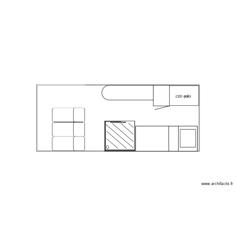 SPRINTER. Plan de 1 pièce et 8 m2