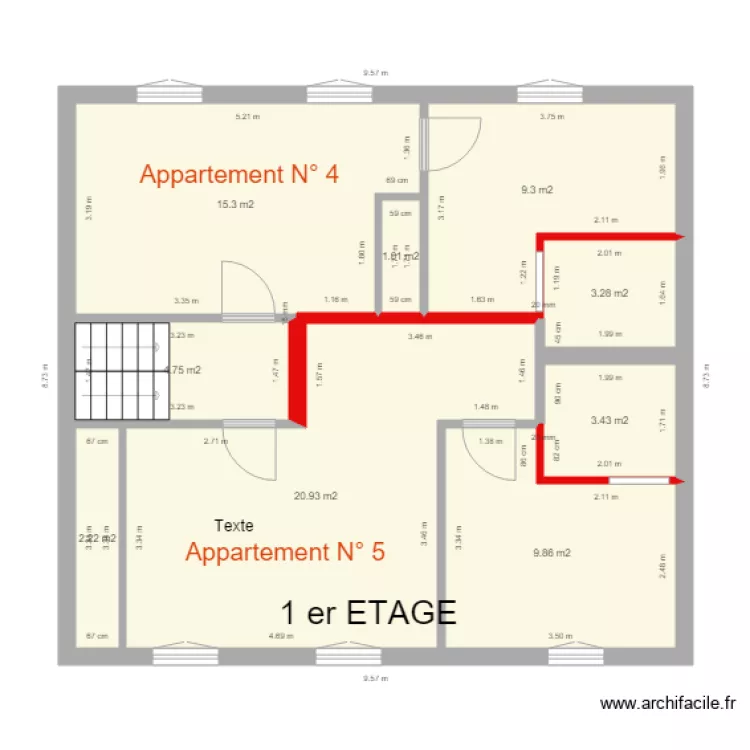 Montesquieu 1er etage PROJECTION urbanisme. Plan de 