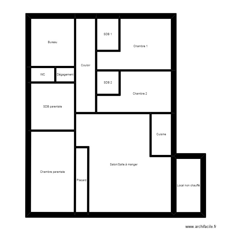 cesmat. Plan de 14 pièces et 106 m2