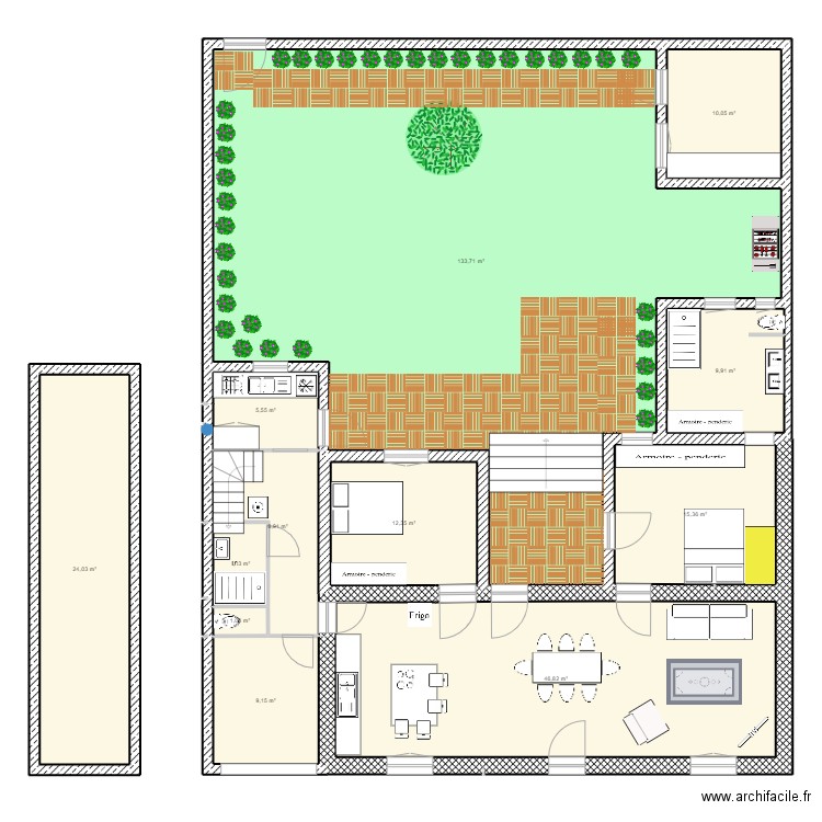 TASDON2022RENOV02. Plan de 12 pièces et 280 m2