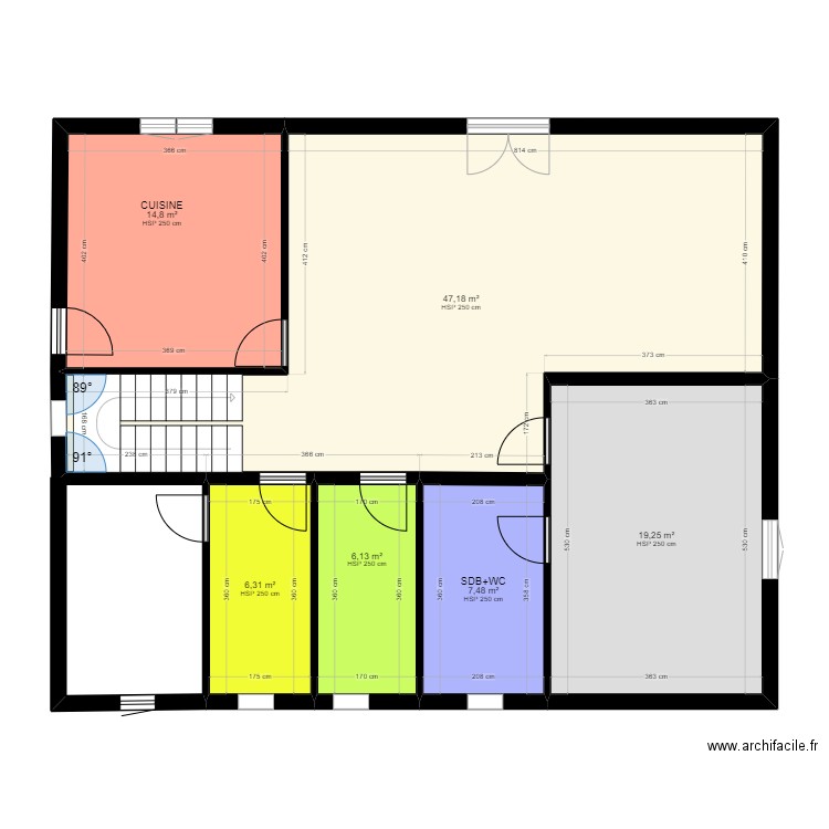 Nkolndâ (pièces vides). Plan de 6 pièces et 101 m2