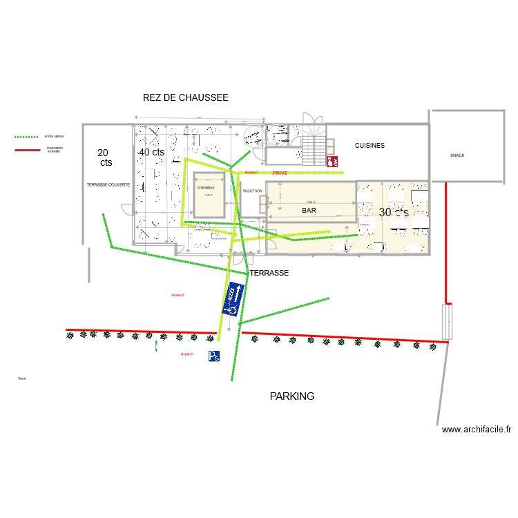 RESTAURANT LE CHICHI BIS. Plan de 0 pièce et 0 m2