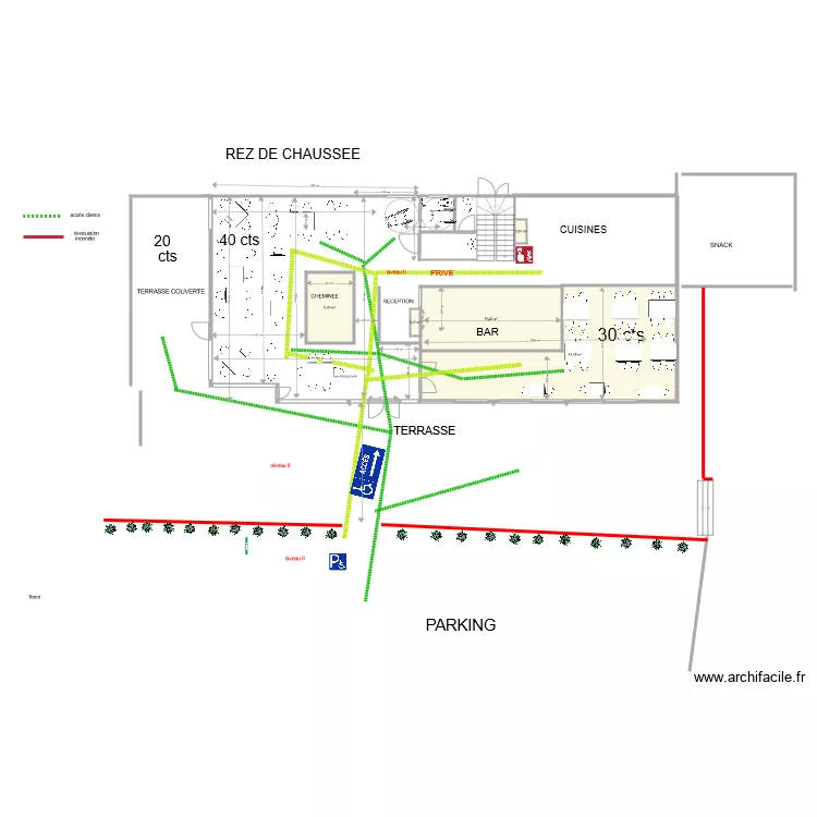 RESTAURANT LE CHICHI BIS. Plan de 