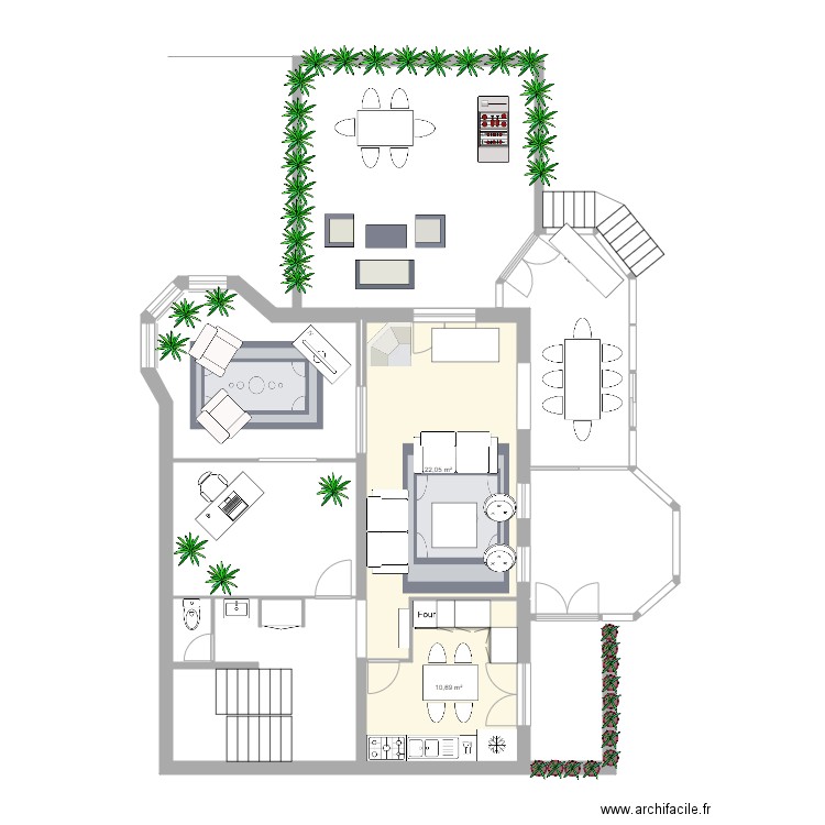 rez de chausse cluses 2. Plan de 2 pièces et 33 m2