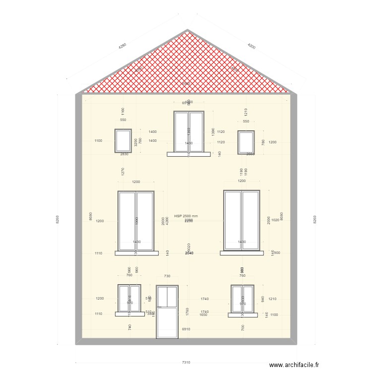 plan facade tramblay 1. Plan de 2 pièces et 63 m2