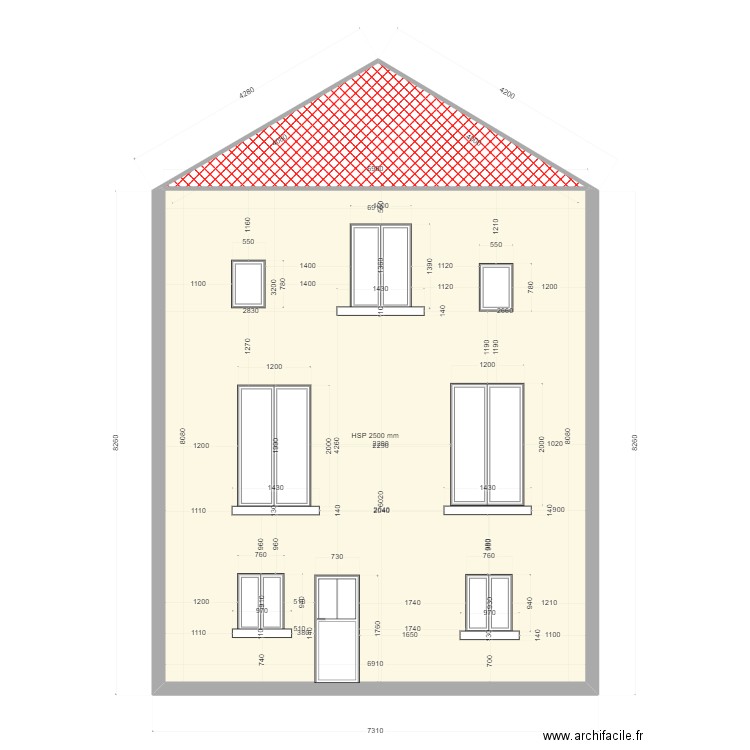 plan facade tramblay 1. Plan de 0 pièce et 0 m2
