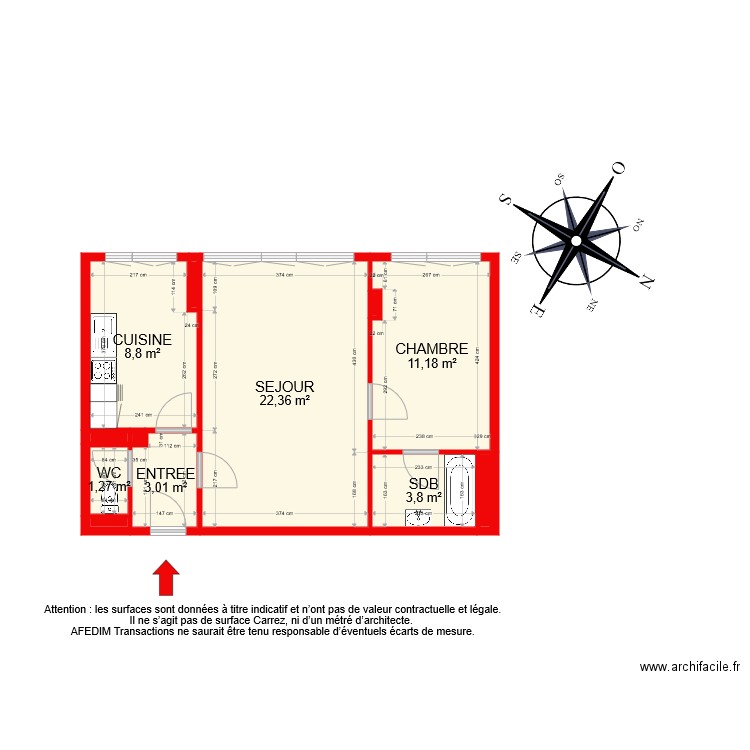 BI 8402 PASCAL. Plan de 12 pièces et 51 m2