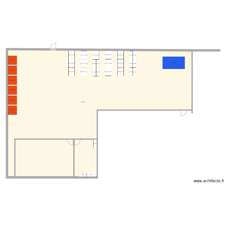 Plan atelier. Plan de 1 pièce et 342 m2