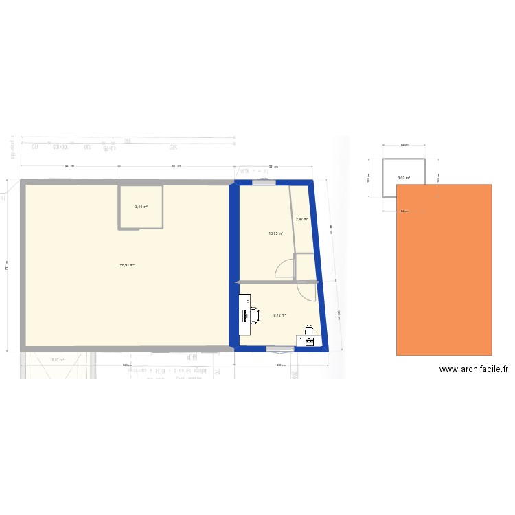 Extension Maison trémi. Plan de 10 pièces et 185 m2