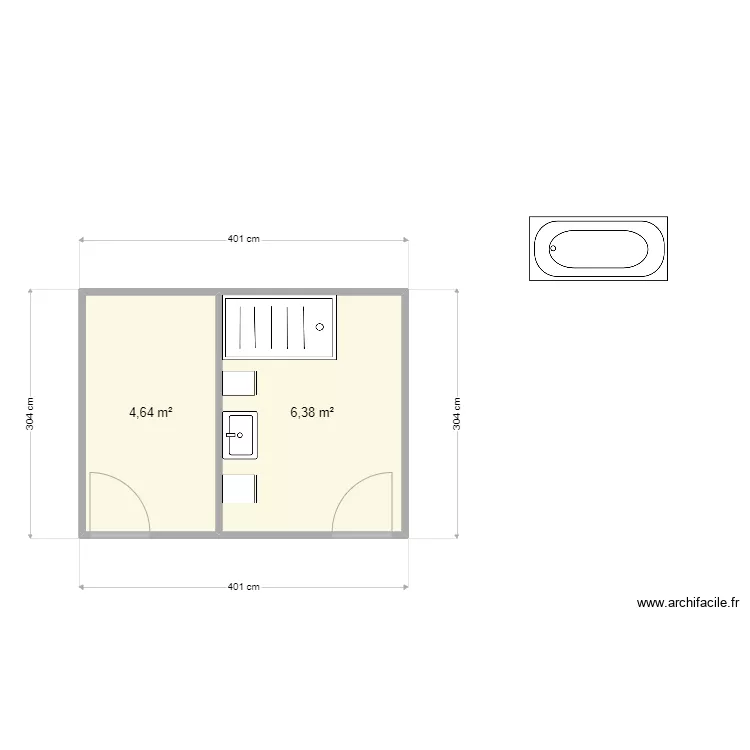SDB maison. Plan de 