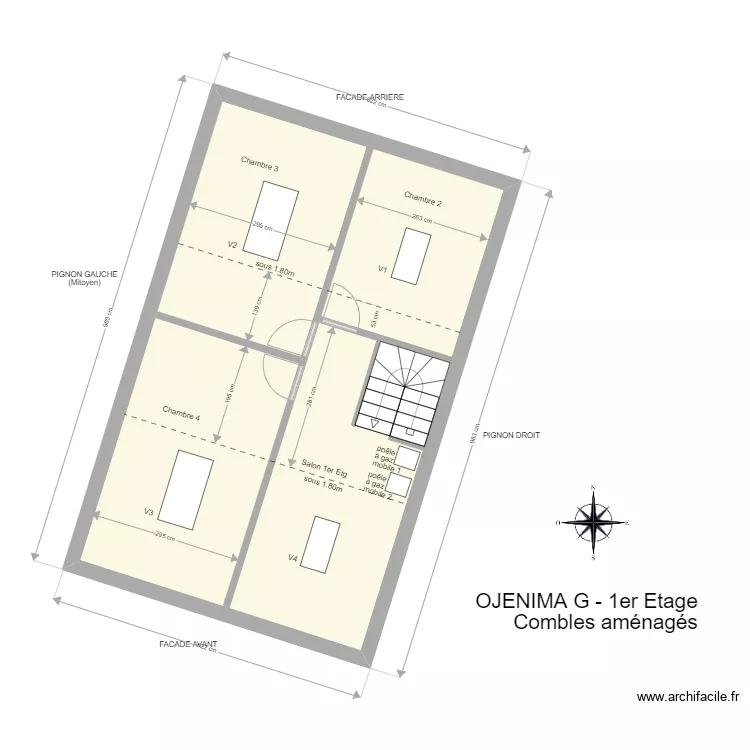 OJENIMA G. - 1er &eacute;tage. Plan de 