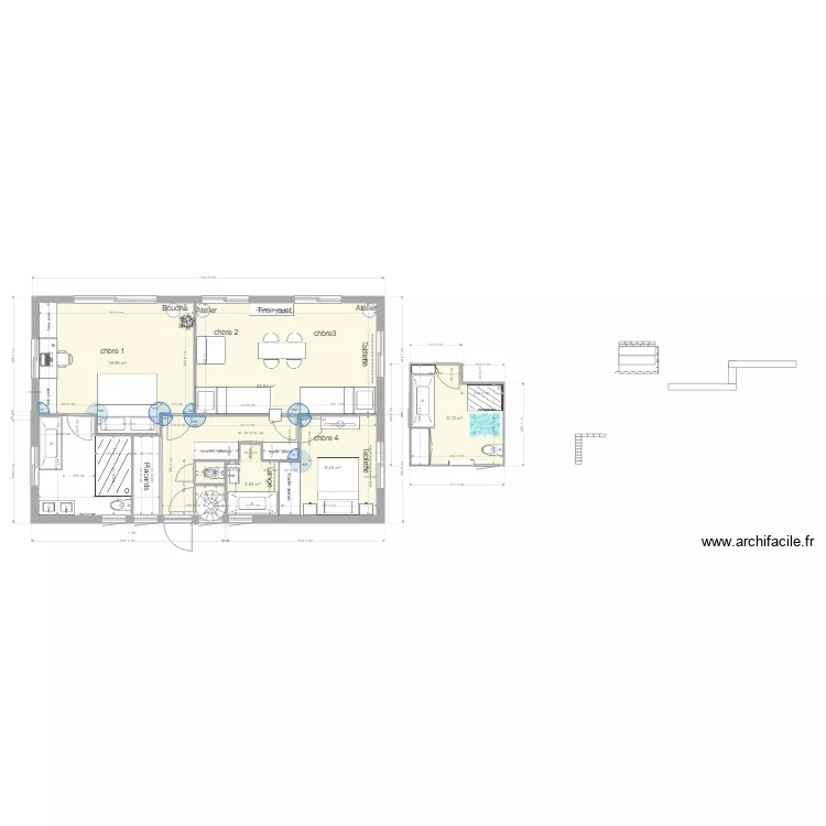 plan chambres. Plan de 