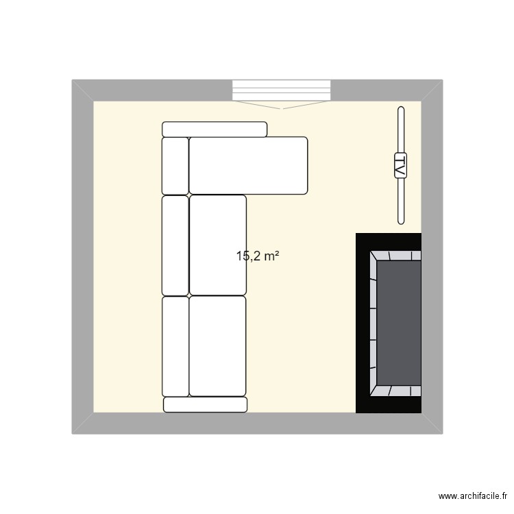 Salon Tremeoc 2. Plan de 1 pièce et 15 m2