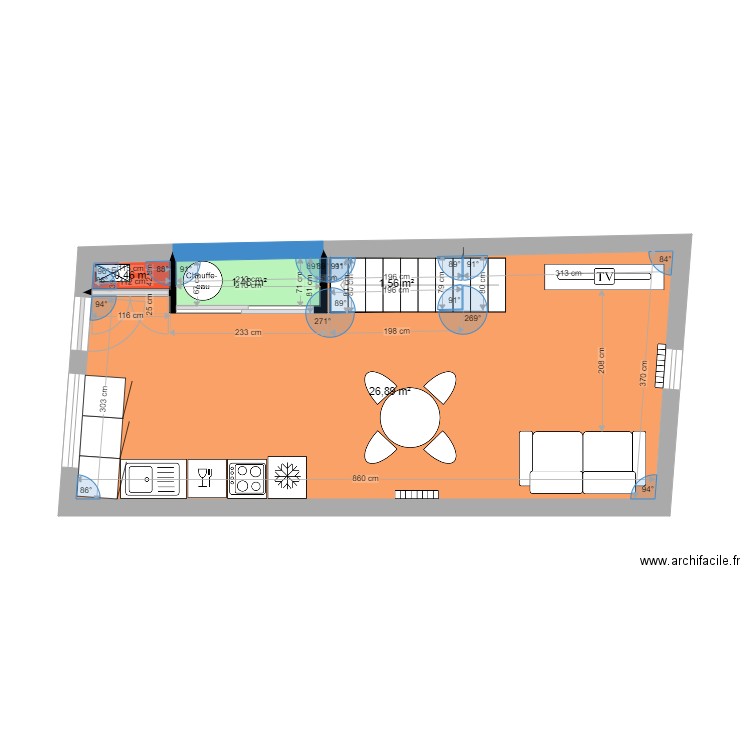 rdc duplex 2. Plan de 4 pièces et 30 m2