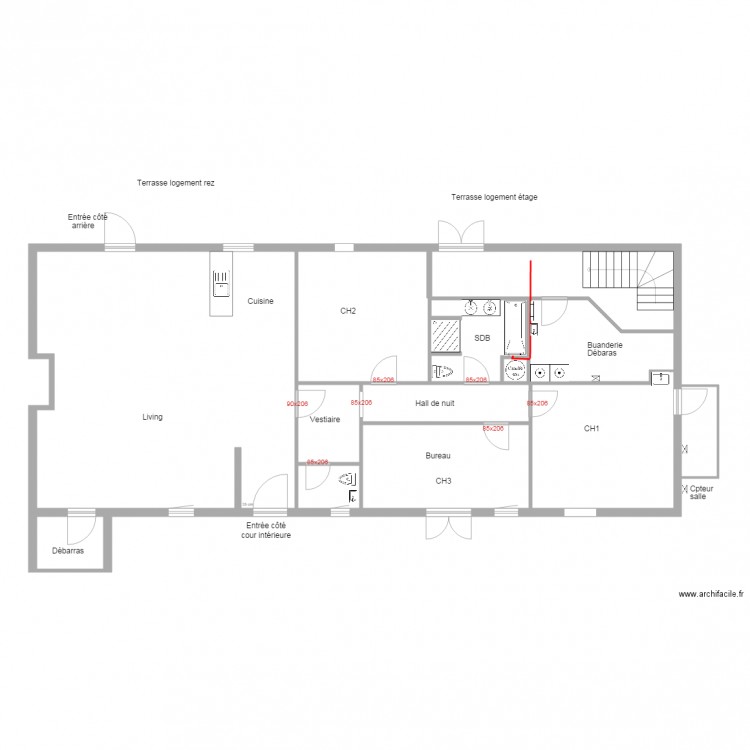 Logement 7 rez cotations. Plan de 0 pièce et 0 m2