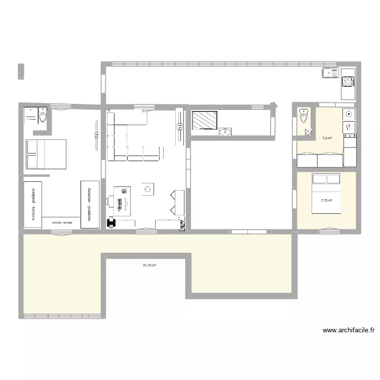 MAISON 3 STE MARIE. Plan de 3 et 46 m² MAISON 3 STE MARIE. Plan de 3 et 46 m²