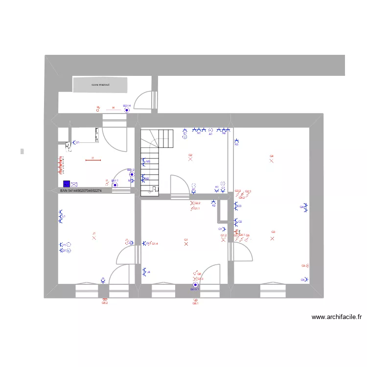 250126 schema elect. RDC. Plan de 6  et 74 m²