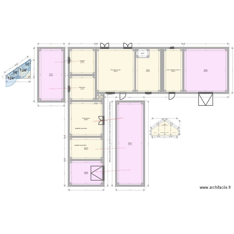 Rodriguez. Plan de 24 pièces et 543 m2