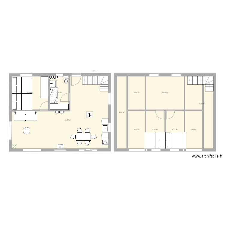 Miq_escalier_est. Plan de 11 pièces et 128 m2