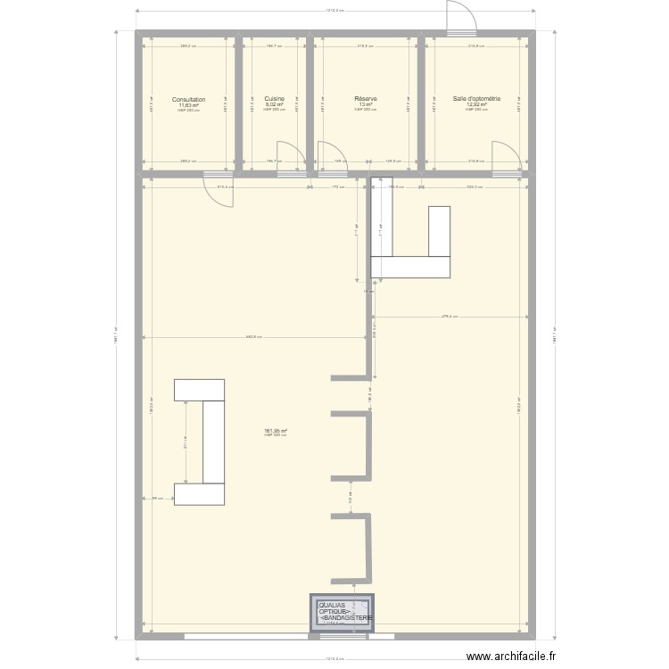 Qualias La Louviere. Plan de 5 pièces et 208 m2