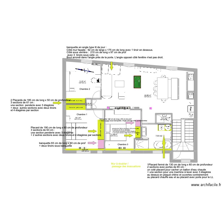  Plan villa Néa menuiserie . Plan de 7 pièces et 84 m2